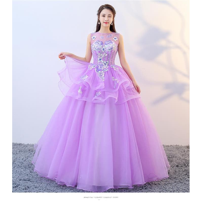 Gaun Pengantin 0201218 Ungu Wedding Gown