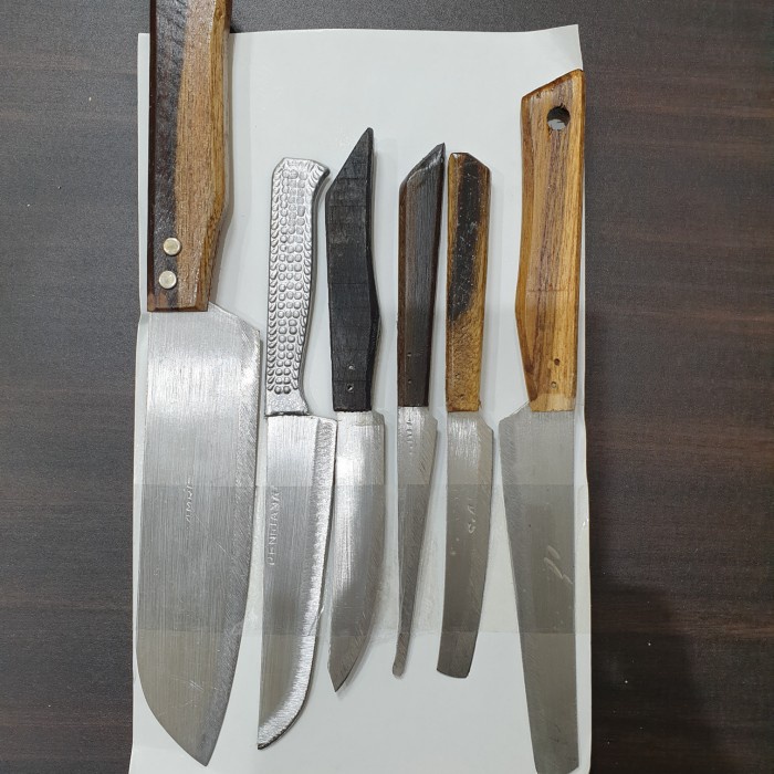 Pisau Set Stainless Gagang Kayu 6pc Murah Tajam Pisau Buah Dapur PST02