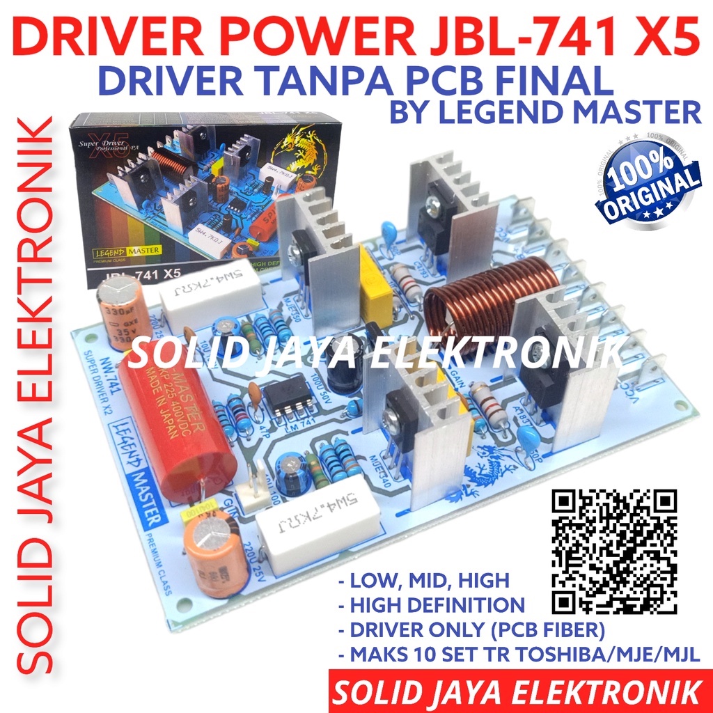 KIT SUPER DRIVER POWER AMPLIFIER JBL 741 X5 JBL-741 X5 KIT POWER AUDIO AMPLIFIER AMPLI JBL741 X5 SOUND SYSTEM AUDIO LAPANGAN MONO PCB FIBER ASLI LEGEND MASTER ASLI ORI ORIGINAL