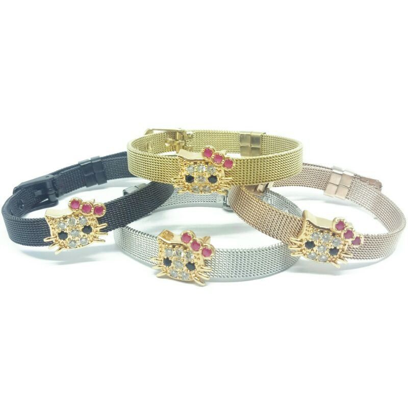 Gelang Titanium Liontin Hello Kitty