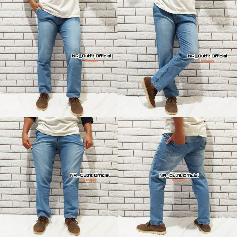 Celana Jeans Panjang Cowok Stretch Slim Fit Pria Melar Pensil Size 27-38 NR_Outfit Official COD