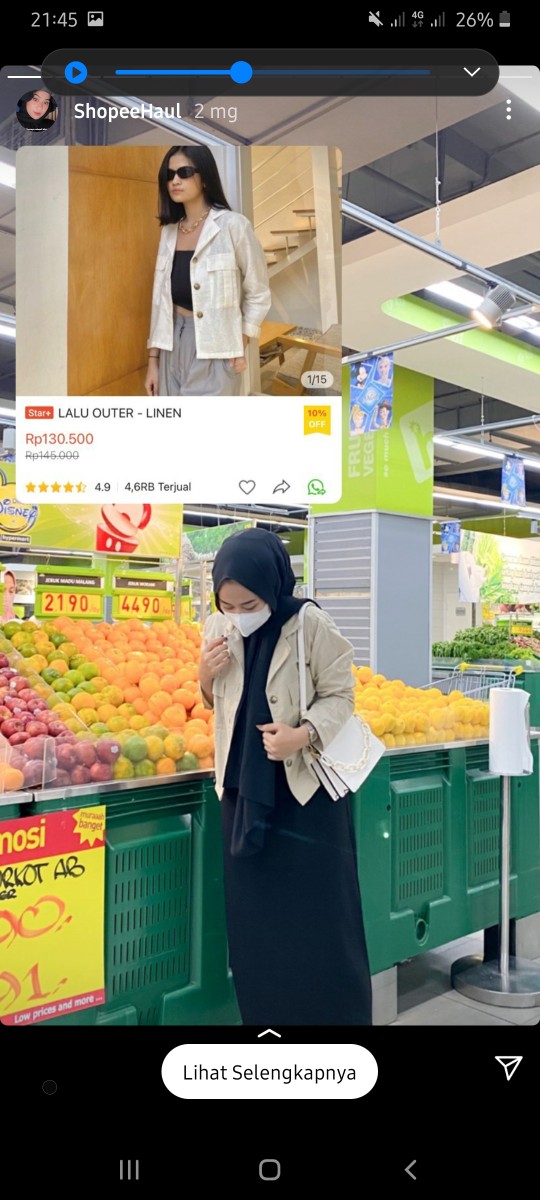 Audry Batik - Gendis Blouse Batik Wanita Cantik Katun Murah Kantor Kerja Elegan Krem Coklat Kuning