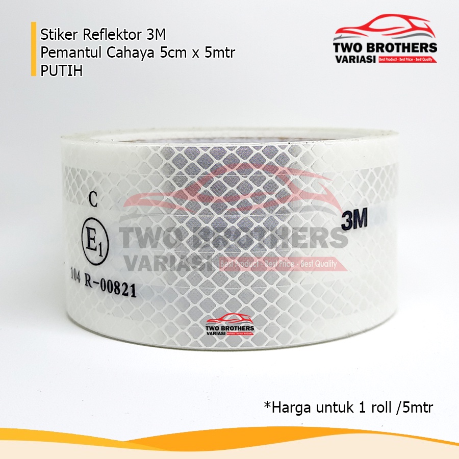 STIKER 3M KIR Reflektor SCOTCHLITE Mobil Box 5cm x 5mtr-WHITE