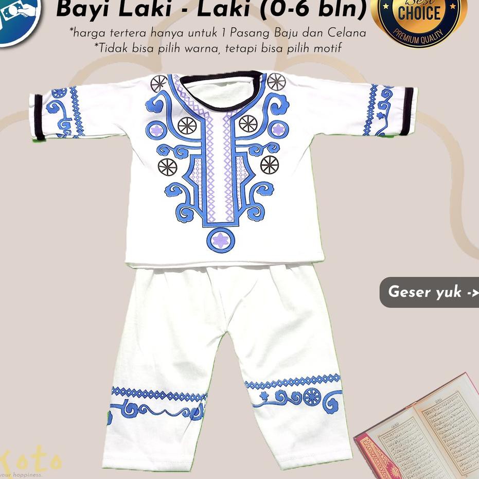 Big Promo Baju KOKO BAYI 0 6 Bulan / Setelan Koko Putih untuk Anak Aneka Motif Aneka Warna Bahan Kat