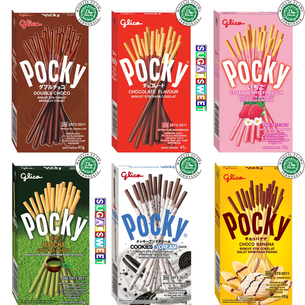 

Glico Pocky Stick Biscuit 40-47 gram (Bisa Pilih Rasa)