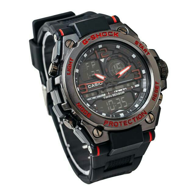 BISA COD !!!! JAM TANGAN PRIA G-SHOCK CASIO METAL RUBBER GST 8600 DUAL TIME / JAM TANGAN