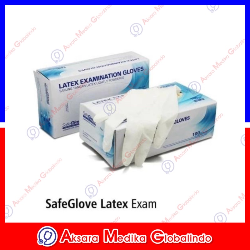 SARUNG TANGAN LATEX PUTIH POWDER SAFEGLOVE #AMG