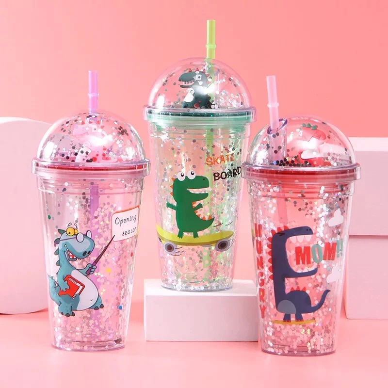 COD Glitter Tumbler Cups Blink UNICORN Gelas Botol Minum Air Sedotan 450ml Botol Minum Gelas MOTIF DINO SEDOTAN / Tempat Minum Gelas Glitter Tumbler Cups Blink Gelas Botol Minum Air Sedotan 450ml / Botol Minum Dewasa / Botol Minum Anak