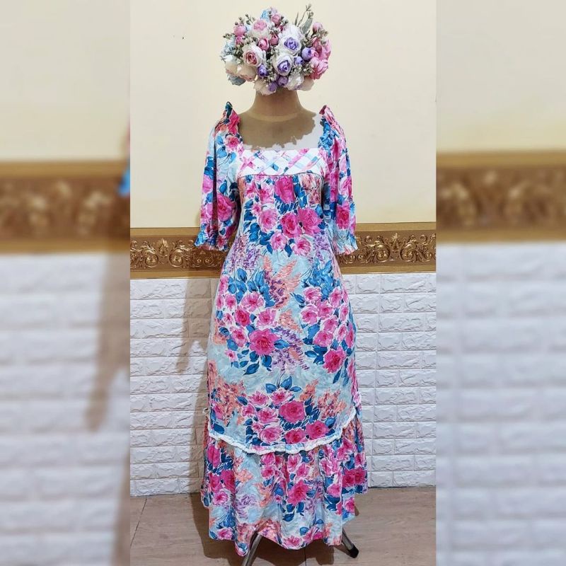 Expressien Hawaii Floral Long Dress