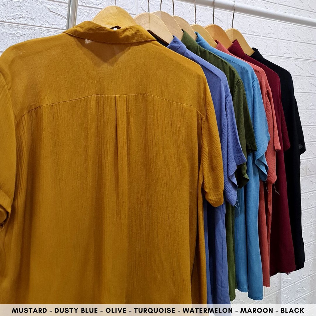 3371 belva oversize shirt kemeja katun polos busui friendly