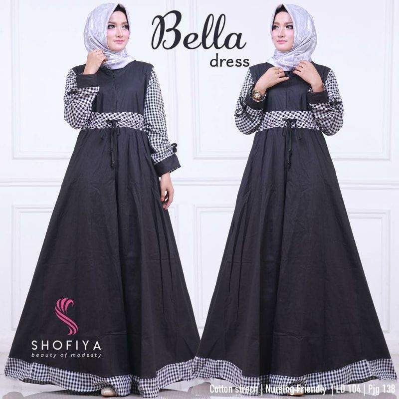 Baju gamis wanita terbaru gamis Dewasa kekinian modern 2021 wanita dress Bella maxy