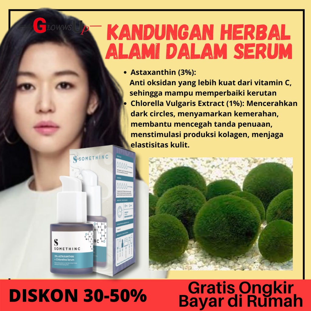 Serum Wajah Pelembab Wajah Berminyak SOMETHINC 3% Asthaxanthin + Chlorelina Serum Perawatan Wajah