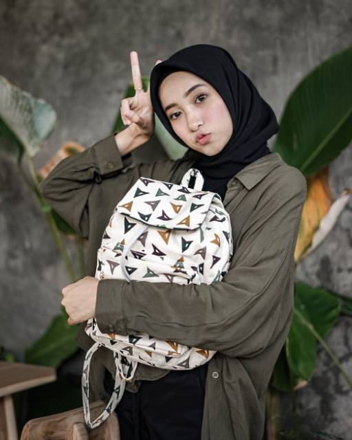 RANSEL SERUT SEGITIGA // taskanvasbdg - tas kanvas - tas ransel wanita - tas wanita - tas lucu cewek