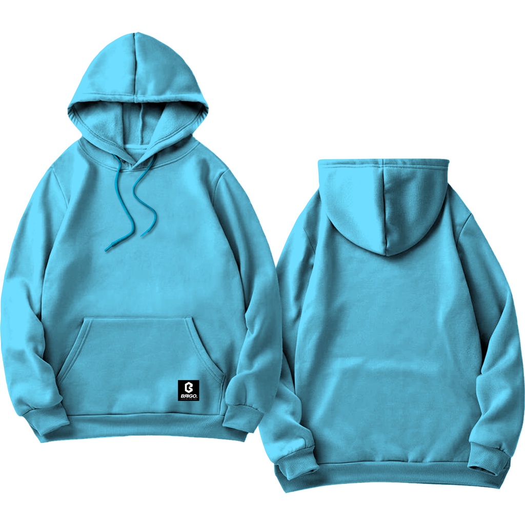 BRIGO Jumper Hoodie BASIC Warna Baby II Sweater Hoodie BRIGO Fleece Cotton M-XXL (Pria &amp; Wanita) Free stiker&amp;Gantungan Kunci