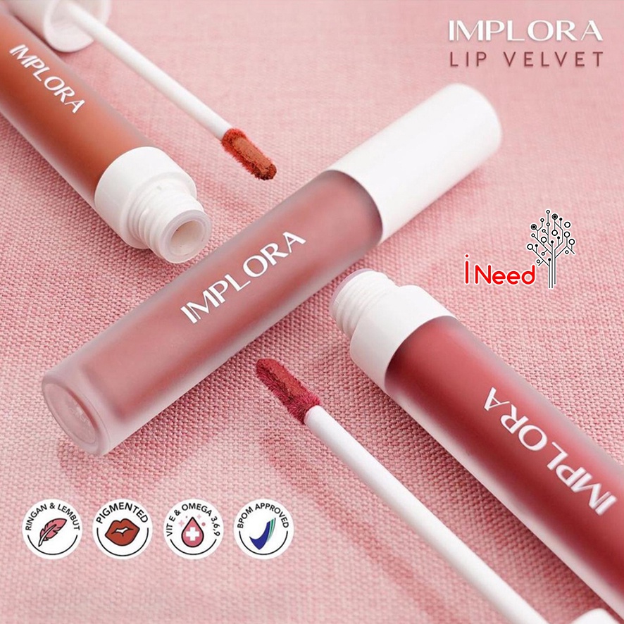 (INEED) IMPLORA Lip Velvet 4,6 gram | Lip Cream Matte | Lipstik | Lipvelvet BPOM