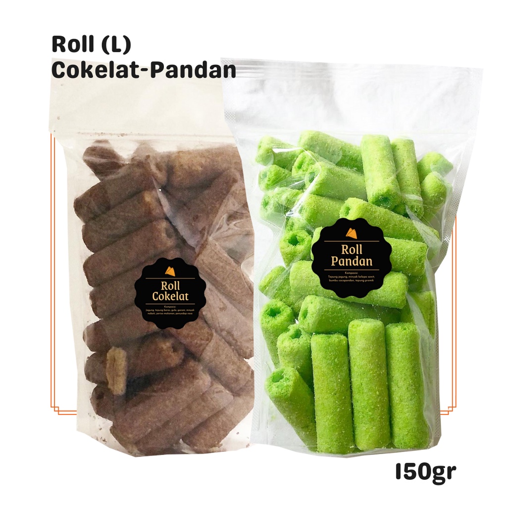 

SNACKS Roll Cokelat / Pandan (L) 150gr / Snack Cemilan Camilan Manis