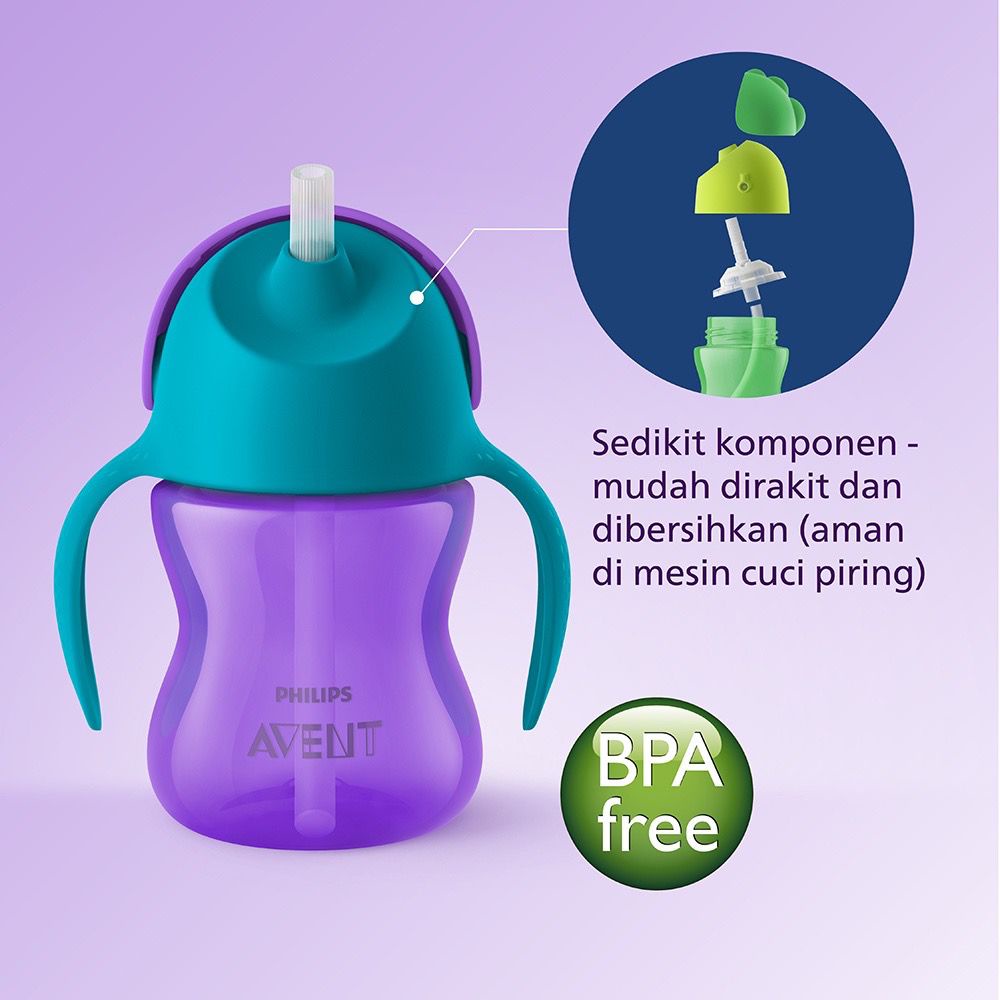 Philips Avent Bendy Straw Cup - Botol Minum Bayi - Botol Sedotan Anak