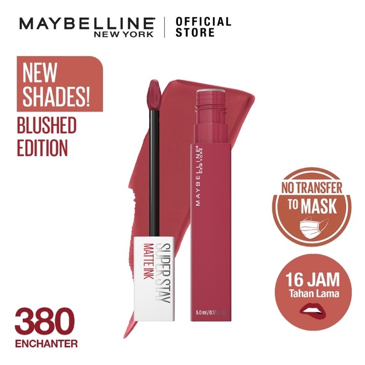 ORI 100% Maybelline Superstay Matte Ink Liquid Matte Lipstick Make Up Tahan Lama Hingga 24 Jam lipstik lipstick maybelin maybeline lipten maybeline my beline supertstay lipstik maybelline ori tahan lama lip matte maybelline original 220 Ambitios 385-380 Enchanter