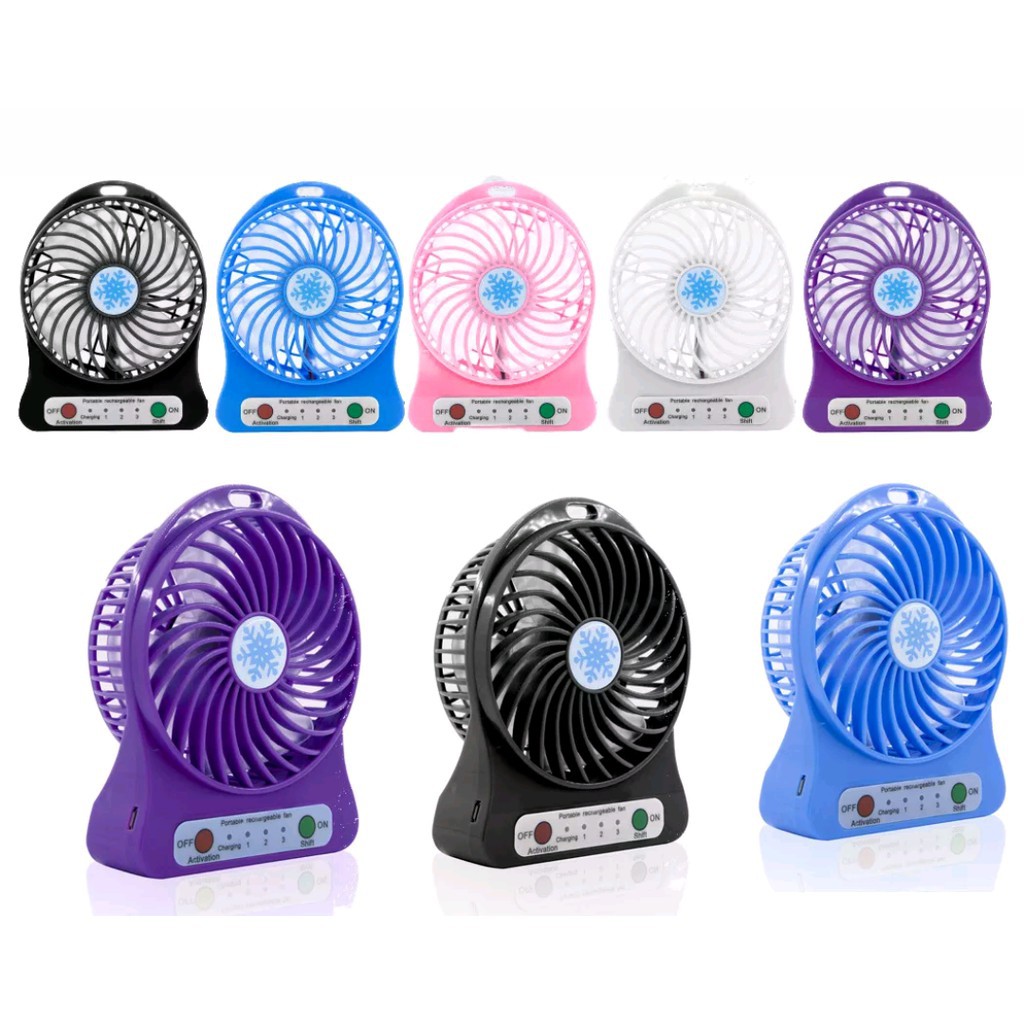  200gr Kipas Angin Mini Portable Senter Logo Ice Mini Fan 