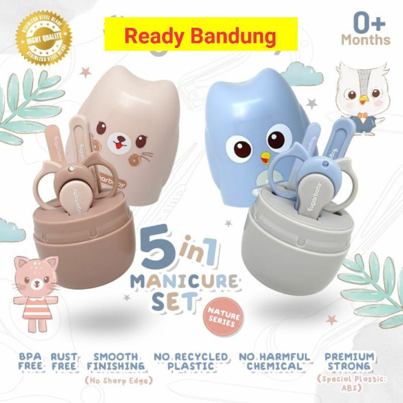 Sugar baby Manicre Set 4in1 5in1 2in1 Baby Nail &amp; Hair Kits Perlengkapan Perawatan Kuku dan Rambut Bayi  Babycare set Gunting kuku bayi Nail clippers baby Set Manicure Set Bayi Kualitas SUGARBABY GUNTING KUKU BAYI SISIR BAYI SISIR GUNTING BAYI