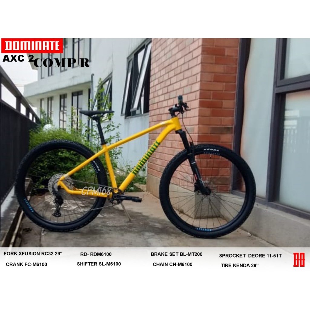 Sepeda Gunung DOMINATE AXC 2 COMP R ALLOY 12 SPEED SHIMANO DEORE HYDRAULIC MTB 29 Inch
