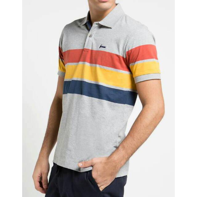 Kaos polo shirt pria HAMMER atasan Abu