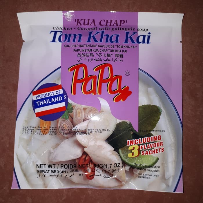 PAPA KuaChap Kua Chap Kua Cap TOM KHA KAI Instant 50gr Tom Kakai Asli Thailand