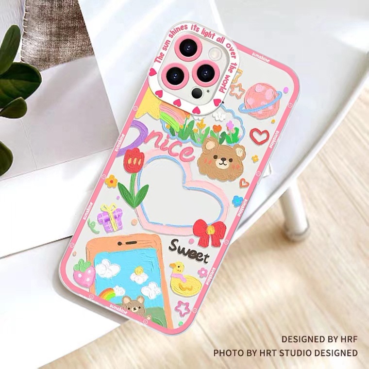 Soft Case Silikon Transparan Shockproof Motif Bunga Untuk iPhone 11 12 13 Pro MAX X XR XS MAX 12 Pro 6 6S 7 8 Plus