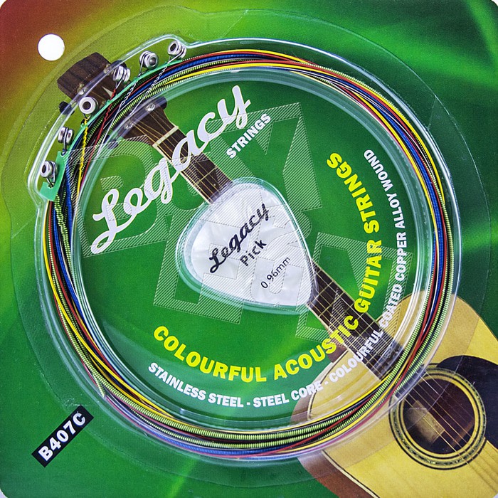 Senar Gitar Warna Akustik Strings Legacy B407C Colourful Guitar String
