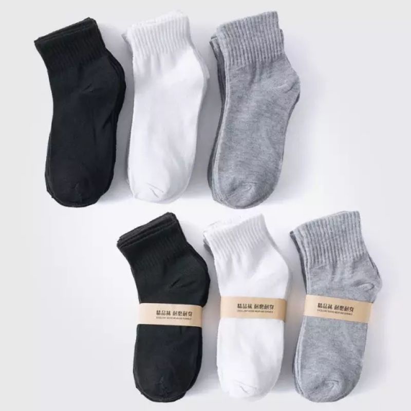 KAOS KAKI  PENDEK OLAHRAGA PRIA WANITA POLOS BAHAN (PE) SPORT SOCK UNISEX LEMBUT