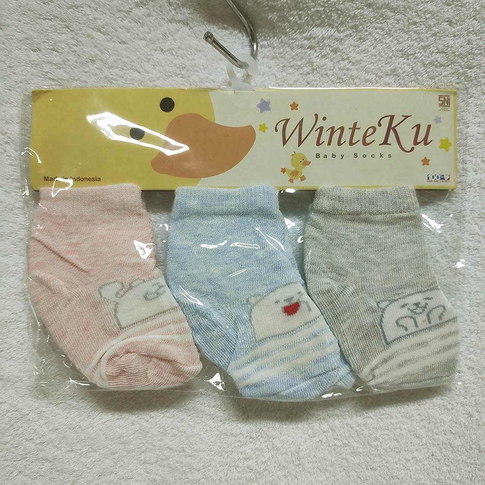 Kaos Kaki WinteKu 3pcs Baby Socks Newborn Variasi Motif