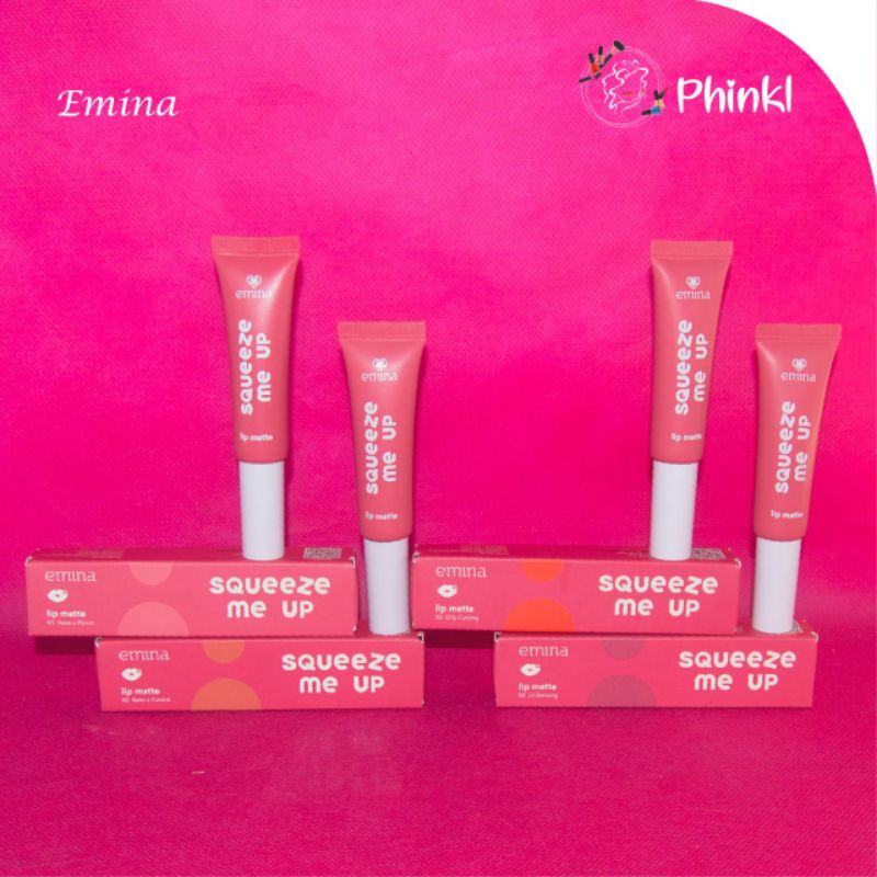 `ღ´ PHINKL `ღ´ ╰☆☆ 𝔢мιℕά ☆☆╮Emina Squeeze Me Up Lip Matte lipstick unik untuk remaja lembut tidak bikin bibir kering