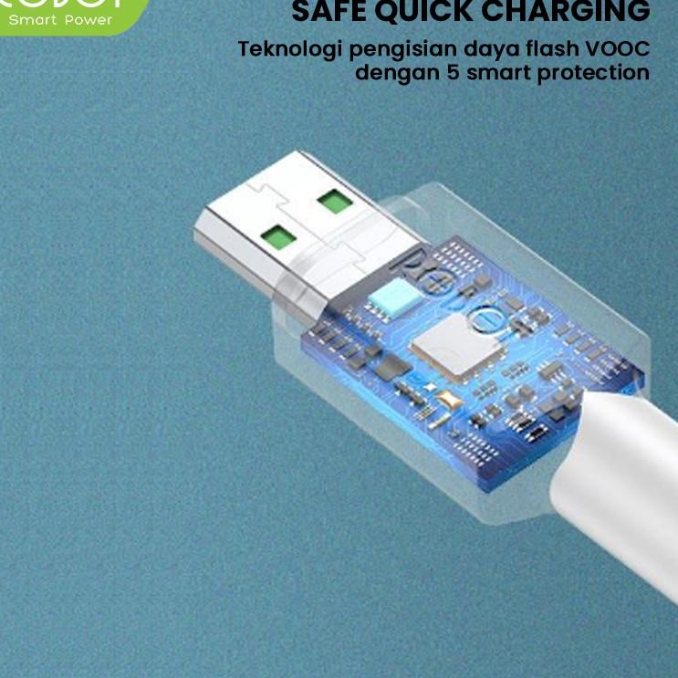 Top Seller ROBOT RVM100 4A 100cm VOOC Flash Charging Micro  Data Cable with Velcro Strap White Fast Charging