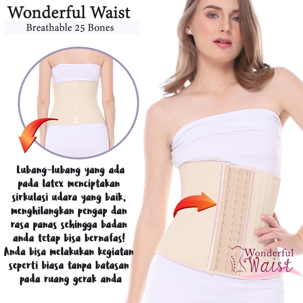 Korset pinggang 25 tulang / breathable corset / korset melahirkan / korset perut / korset langsing