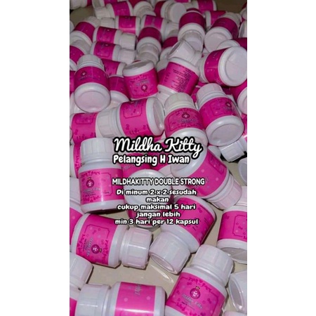 MILDHAKITTY DOUBLE STRONG ORI 100%/pil pink/pil magic/pelangsing Mildhakitty