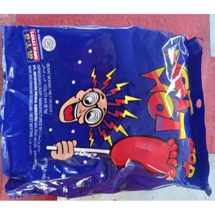 

permen jadul hot-hot pop 25 biji × 5 gram = 125 gram/ Permen Tapak.