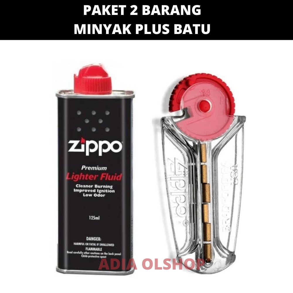 Paket Hemat Minyak Zippo Plus Batu Zippo Original