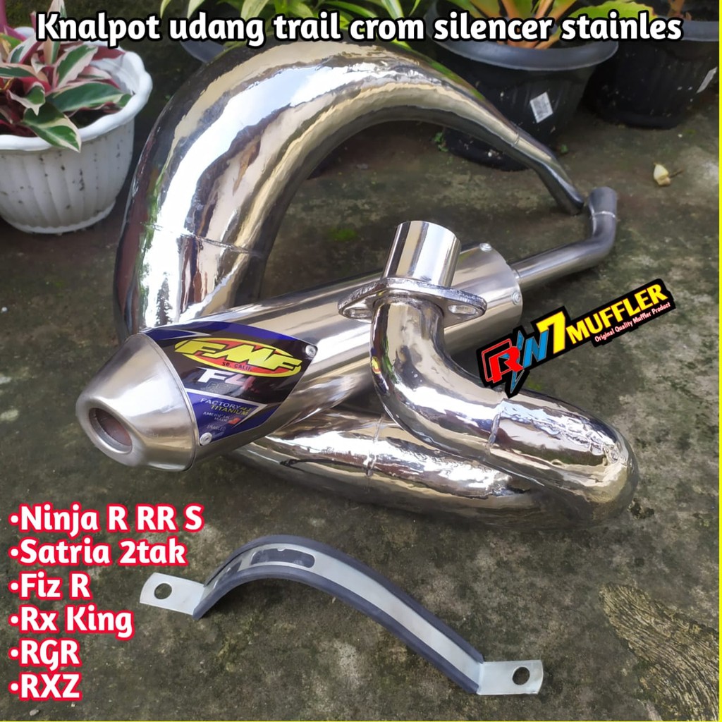 KNALPOT UDANG TRAIL NINJA-FIZ R-RX KING CROM SILENCER STAINLES