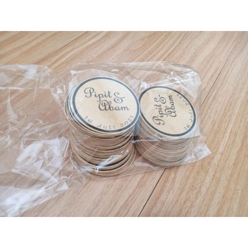 

thank you card souvenir card bulat kertas rustic dan jasmine 1 muka