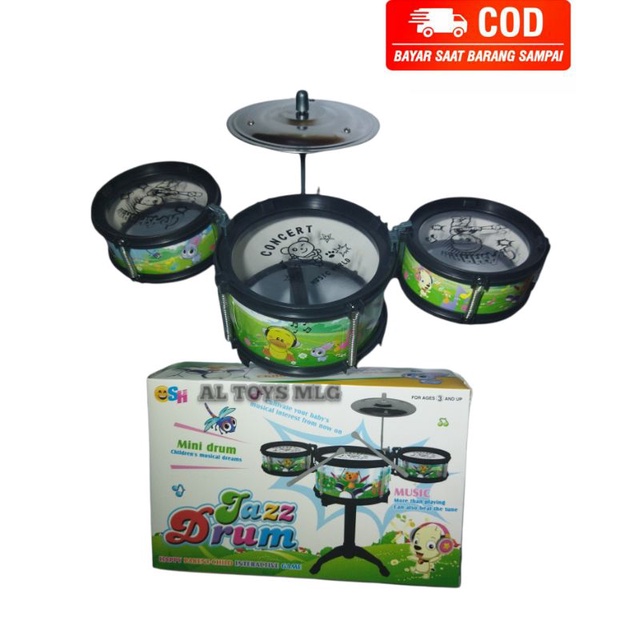 SH 1231 Mainan Anak Kecil / Mainan Anak Anak Little Jazz Drum Set 4 in 1