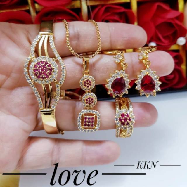 Xuping set perhiasan lapis emas 24k 1344j