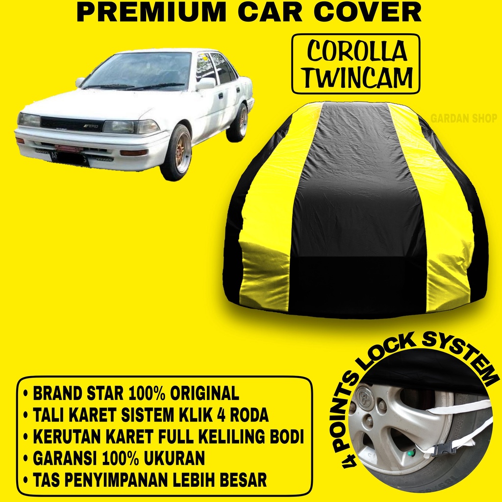 Body Cover COROLLA TWINCAM Sarung Strip KUNING Penutup Pelindung Bodi Mobil Corolla Twincam PREMIUM