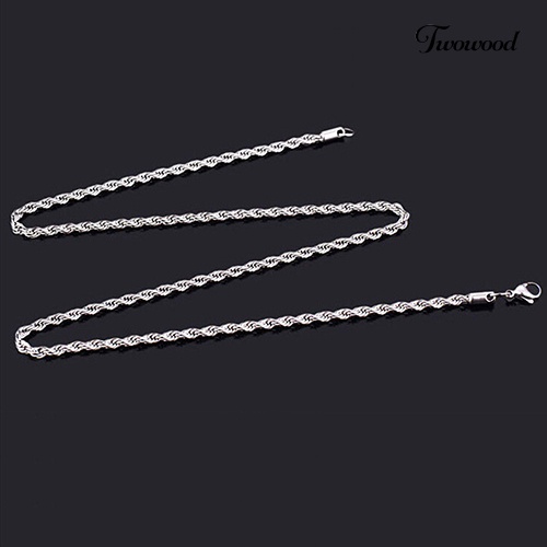 Kalung Rantai Twist Bahan Sterling Silver 925 Untuk Pria Dan Wanita