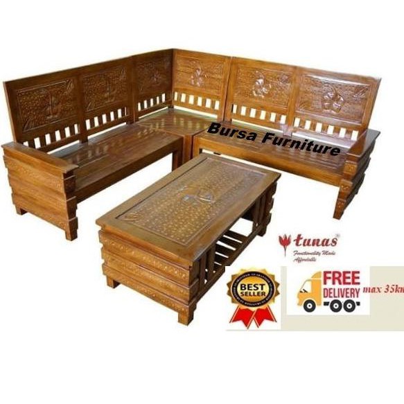 KURSI TAMU/KURSI TERAS KT PADMA SET L SUDUT + JOK