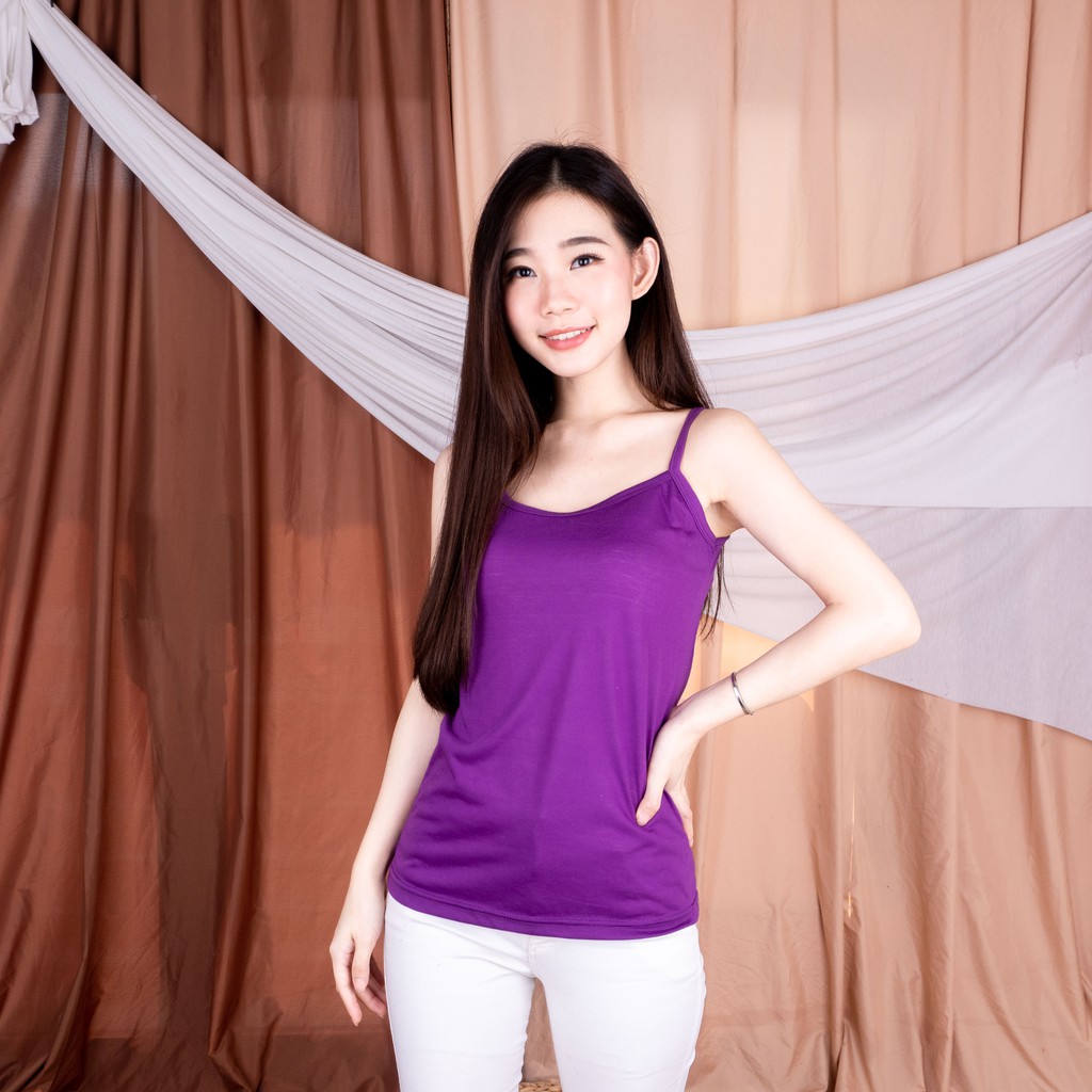 BEE - Tangtop premium Wanita / Tanktop ESSEN / Tank Top Tali Kecil / Singlet Wanita Exxen-UNGU
