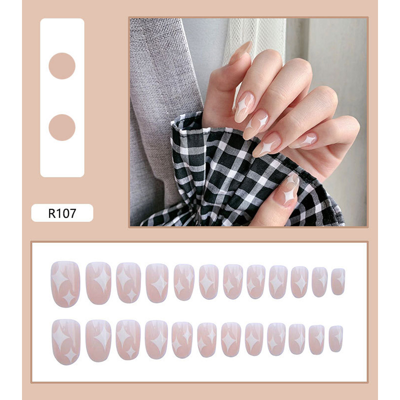 R101-r120 24pcs / Kotak Kuku Palsu Full Cover Untuk Nail Art