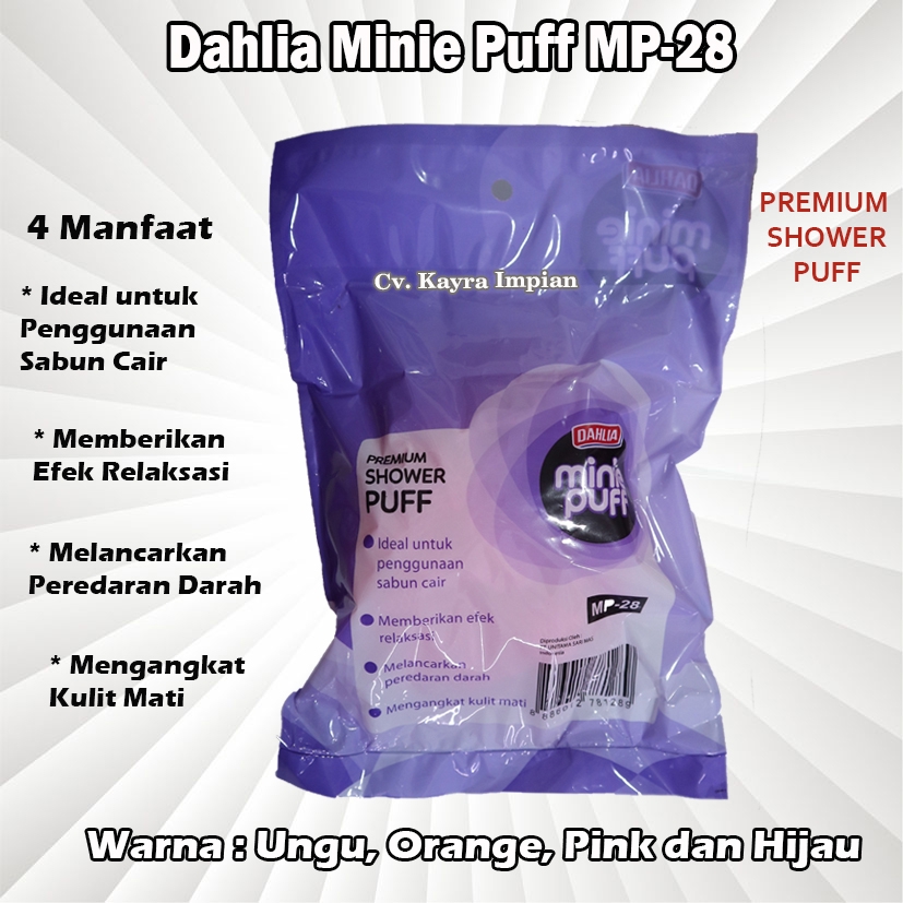 Dahlia Minie Puff MP-28 Spon Sabun Mandi Sponge Shower Minie Puff