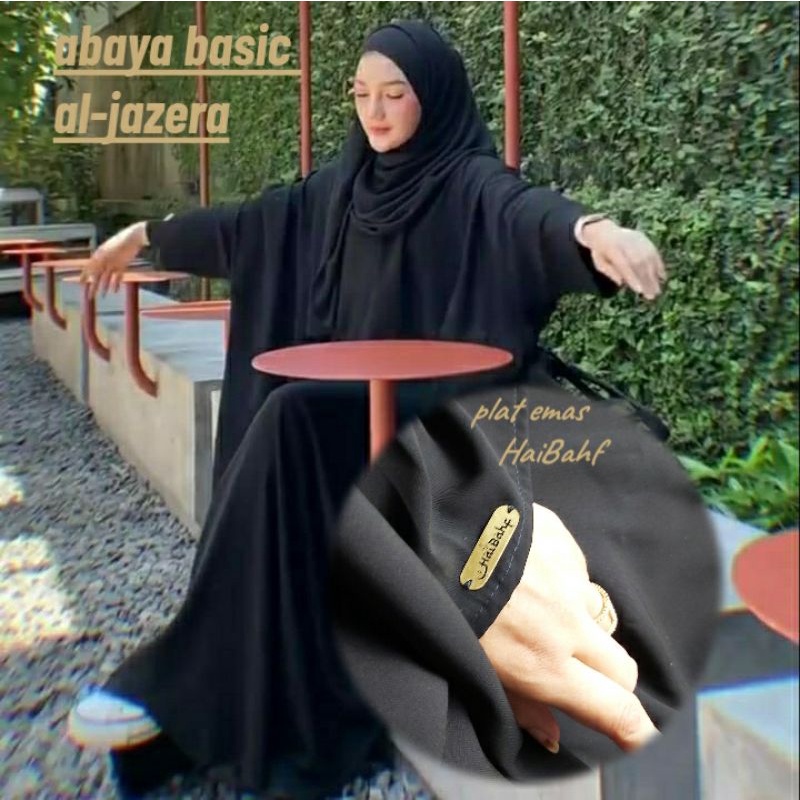 Kaftan Abaya Polos Hitam Abaya Daily Basic Casual Bahan Jetbalck Premium Hitam Pekat Tebal