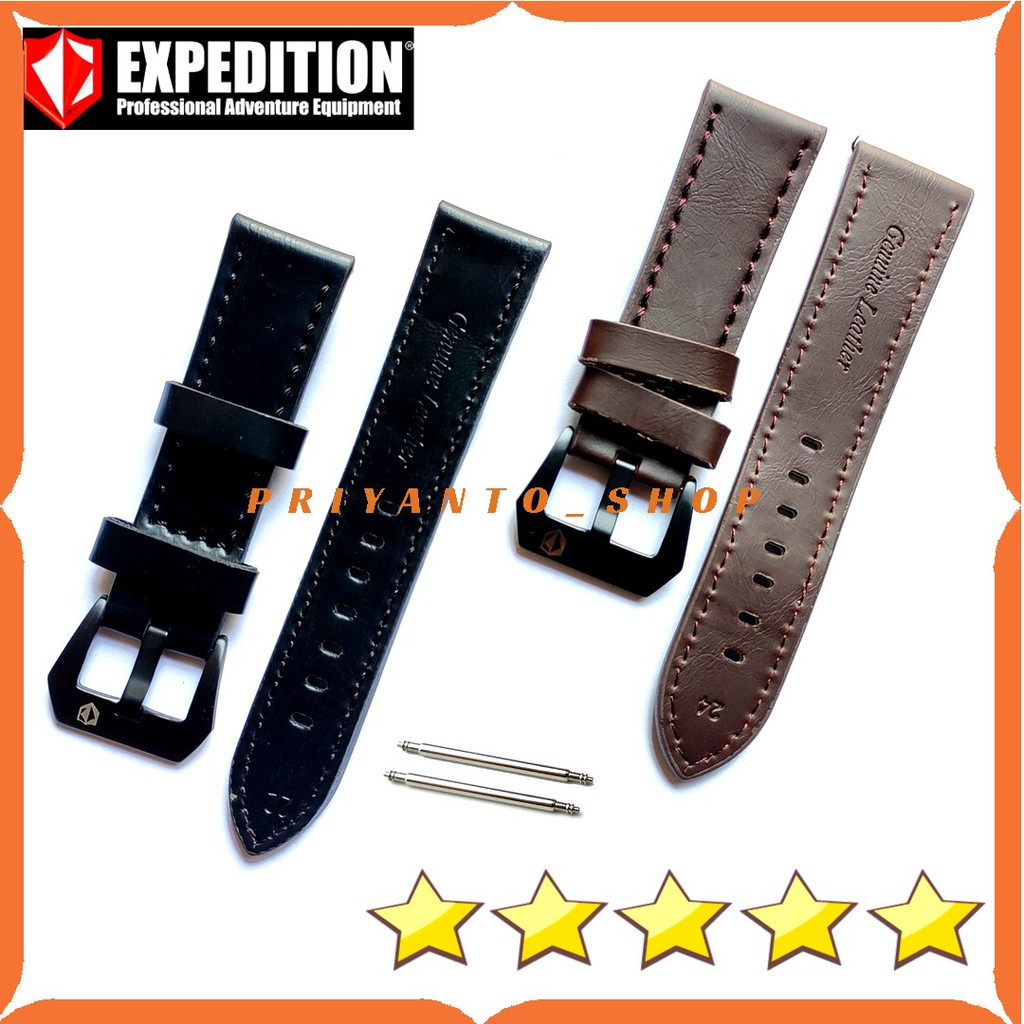 TALI JAM KULIT EXPEDITION 22 24MM STRAP LEATHERS WATCH EXP 22 24MM FREE PEN STAINLESS