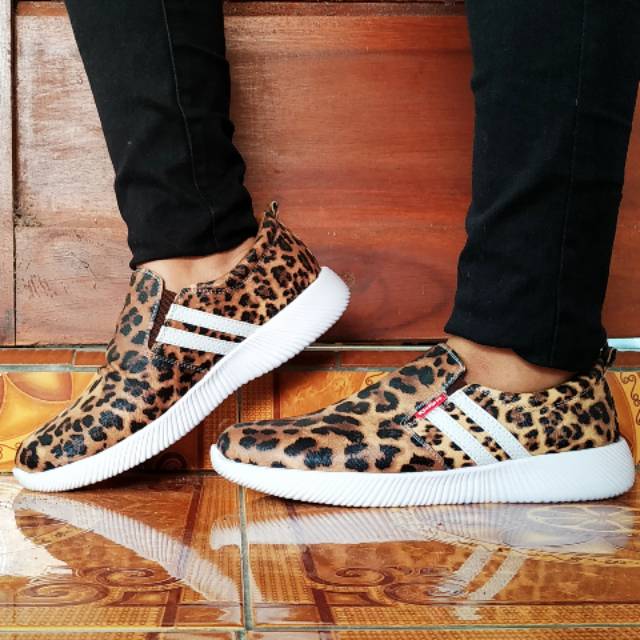 leopard shoes slip on